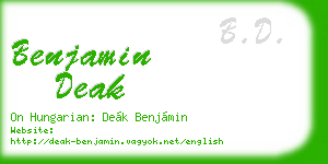 benjamin deak business card