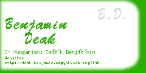 benjamin deak business card